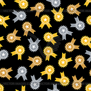 Seamless pattern with gold, silver and bronze - royalty-free vector clipart