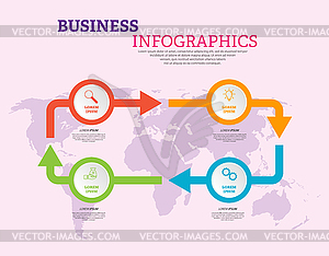 Infographic template with visual icons. 4 stages - vector clip art