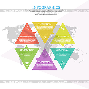 Infographic template with visual icons. 6 stages - vector clipart