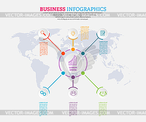 Infographic template with visual icons. 6 stages - vector clip art