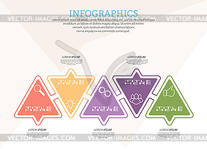 Infographic template with visual icons. 5 stages - vector clip art