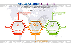 Бизнес-концепция. Инфографический шаблон с визуальным - векторное графическое изображение