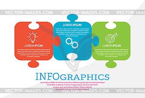 Template of 3 stages of business, training, - vector clipart