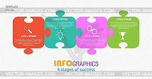 Template of 4 stages of business, training, - vector clip art