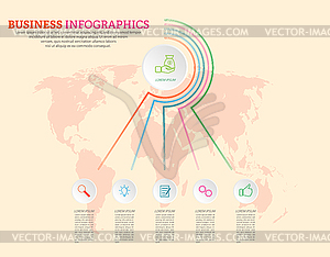 Infographic template with visual icons. 5 stages - royalty-free vector clipart