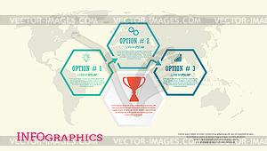 nfographic шаблон с визуальными иконками. 3 этапа - векторное изображение клипарта