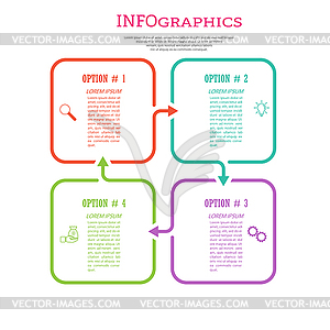 Infographic template with visual icons. 4 stages - vector clip art