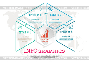 Инфографический шаблон с визуальными значками. 4 этапа - стоковый клипарт