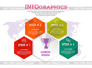 Infographic template with visual icons. 4 stages - vector clipart