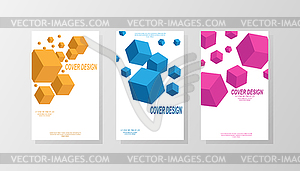 Set of design for cover in style of minimalism - vector clipart