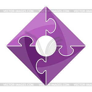 Square is made of puzzles, simple design - vector clipart