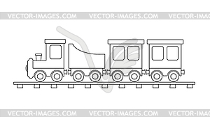Контурный рисунок детского поезда с вагонами для - изображение в векторе / векторный клипарт