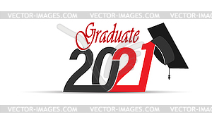 Стилизованная надпись Graduate 2021 для тематического дизайна - векторный клипарт / векторное изображение