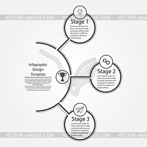 Инфографический шаблон дизайна. Три шага к бизнесу - клипарт в векторе / векторное изображение