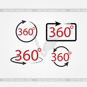 Set of 360-degree icons for service, service, - vector clipart