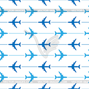 Seamless pattern with flying planes. for sim - vector clip art