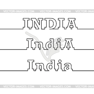 INDIA. name of country is drawn using polygonal - royalty-free vector image