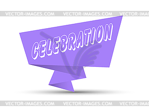 Banner with word CELEBRATION. Simple - vector image