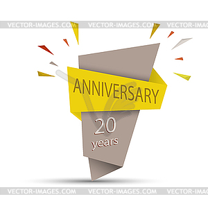 ANNIVERSARY 20 years. Colored banner for - vector clipart / vector image