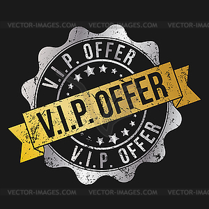 V. I. P. OFFER. Stamp impression with inscription. - vector clipart