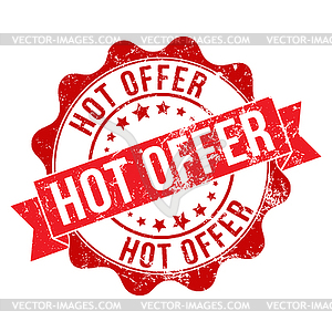 HOT OFFER. Stamp impression with inscription. Old - vector clipart