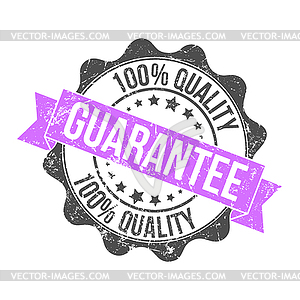 100% QUALITY GUARANTEE. Stamp impression with - vector clip art