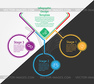Инфографический шаблон дизайна. Три шага к бизнесу - изображение в векторном формате