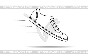 Shoe icon, thin line, empty outline - vector clipart