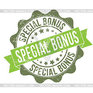 SPECIAL BONUS. Stamp impression with inscription. - vector clip art