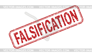 FALSIFICATION. An impression of seal or stamp with - vector image