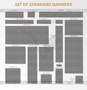 Set of color editable standard size banners - vector clip art