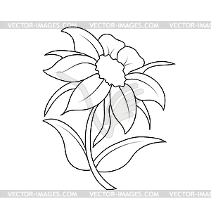 Empty outline of flower with petals. Doodle style - vector clipart / vector image