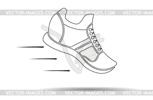 Shoe icon, thin line, empty outline - vector image