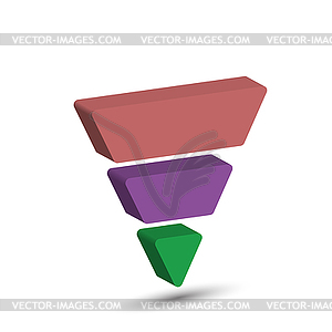 3-part lead generation template. Marketing pyramid - vector image