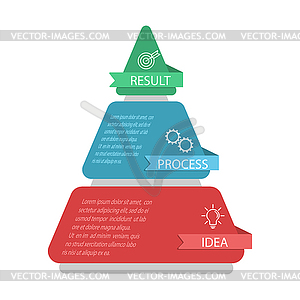 Infographic pyramid. triangle diagram is divided - vector image