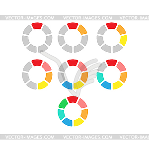 Set of colored pie charts for user interface. - vector clip art