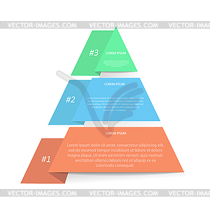 Infographic pyramid. triangle diagram is divided - vector clipart