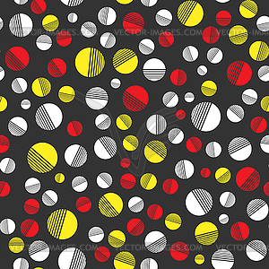 Seamless pattern of colored circles of different - vector image