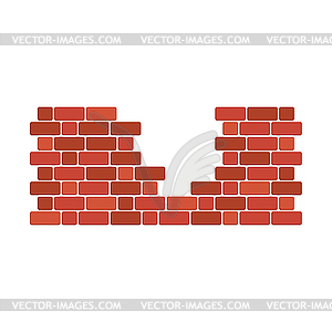 Icon of brick wall with an opening - vector clip art