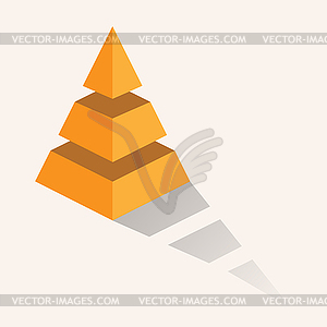 Three-dimensional pyramid with shadow. Infographic - color vector clipart