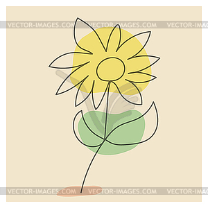 Abstract art of flower design. minimalist linear - vector image