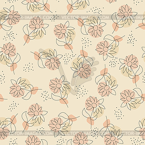 Seamless pattern with abstract floral design in - vector clipart