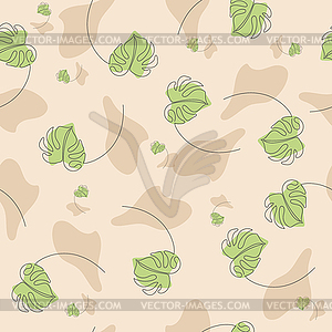 Seamless pattern with abstract floral design in - vector image