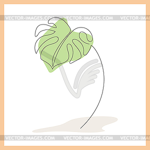 Abstract art of flower design. minimalist linear - vector clip art