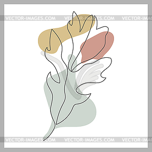 Abstract art of flower design. minimalist linear - vector clipart