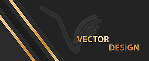 Abstract golden banner, Dark background for text, - vector clipart
