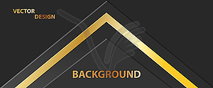 Abstract golden banner, Dark background for text, - vector clipart