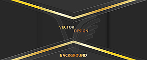 Abstract golden banner, Dark background for text, - royalty-free vector clipart