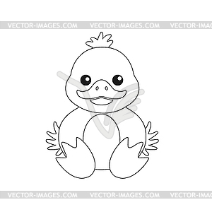 Children`s drawing of duckling for themed - vector image