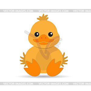 Children`s drawing of duckling for themed design, - vector clipart